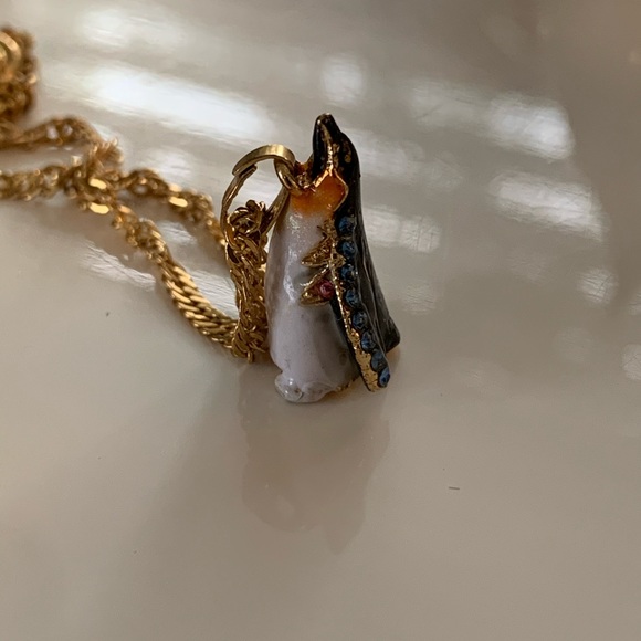 Papyrus Penguin Figurine w/ Matching Necklace - Picture 6 of 6